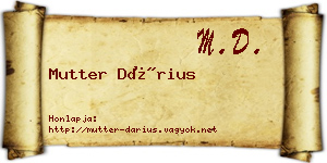 Mutter Dárius névjegykártya